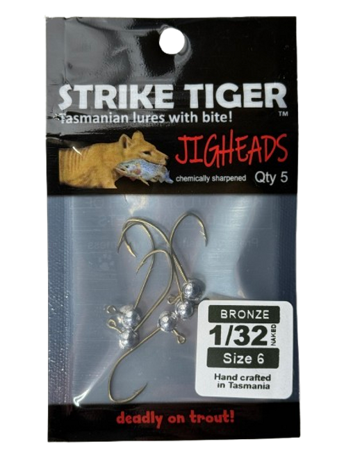 Strike Tiger jighead (BRONZE HOOK) - Weight 1/32 Hook 6 (5 pack) NAKED