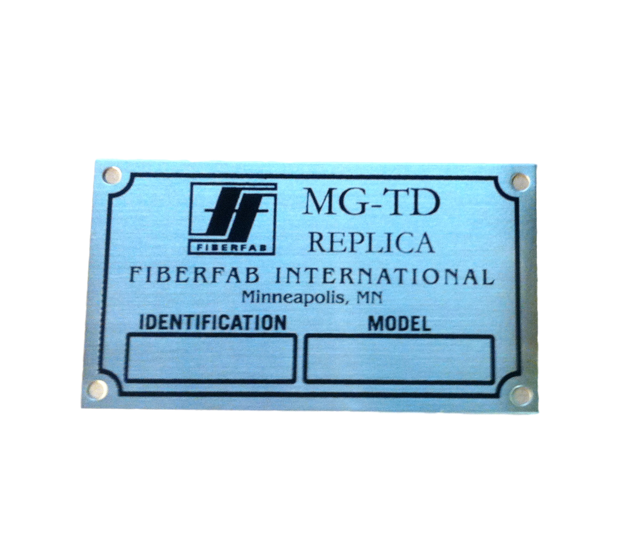 Badge, Identification Plaque "FiberFab" MG-TD