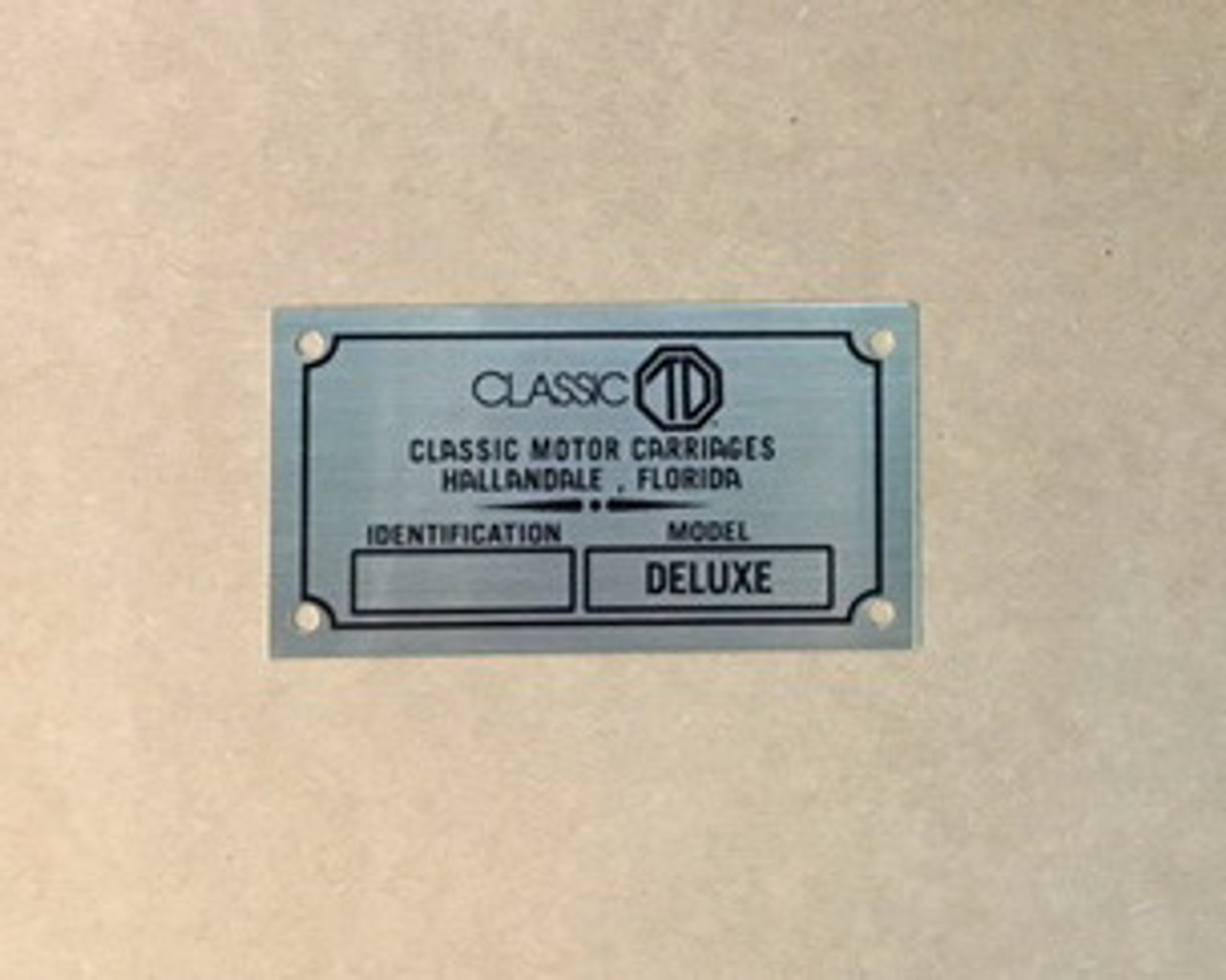 Badge, Identification Plaque "Classic Motor Carriages" Classic TD
