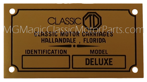 Badge, Identification Plaque "Classic Motor Carriages" Classic TD Badge, Identification Plaque "Classic Motor Carriages" Classic TD
