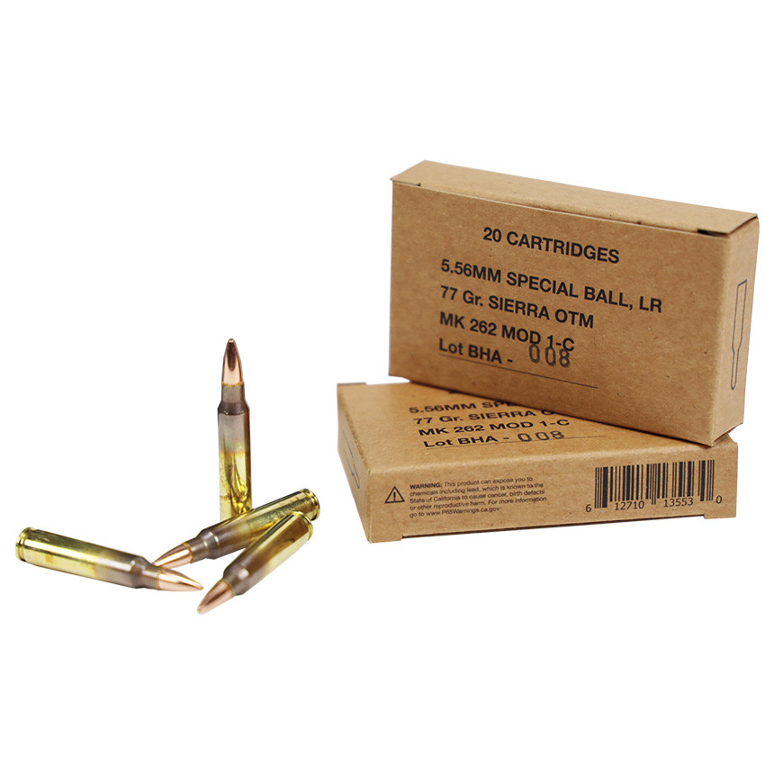 Black Hills MK262 MOD 1-C 5.56 77 Gr MK Ammunition 460 CT