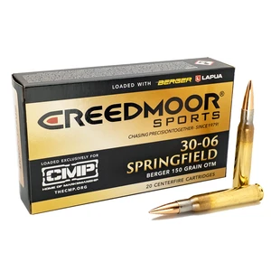 Creedmoor Sports .30-06 150 Gr Berger OTM Ammo with Lapua Brass 100 Ct