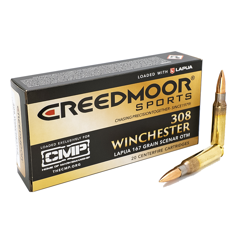Creedmoor Sports 308 Win 167 Gr Lapua Scenar Ammo with Lapua Brass 100 Ct
