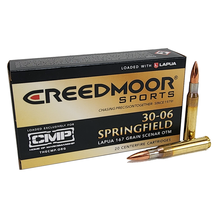 Creedmoor Sports .30-06 167 Gr Lapua Scenar  Ammo with Lapua Brass 100 Ct