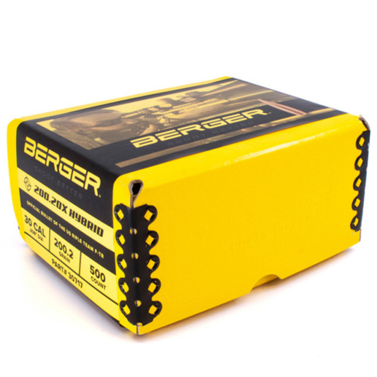 Berger 30 Cal 200.20x Hybrid Target Bullets (500 Ct)