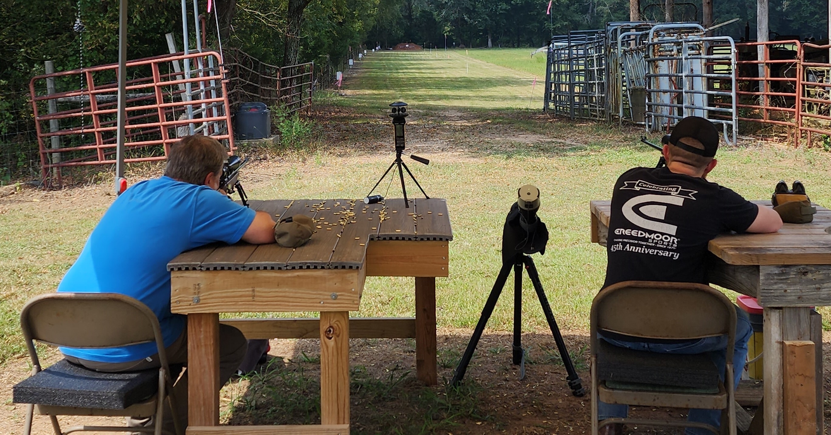 Sam of Creedmoor Sports and his dad shooting Long Gong.