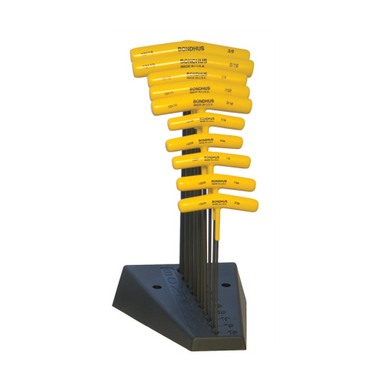 Bondhus T-handle Ball End Hex Wrench Set With Stand - SAE