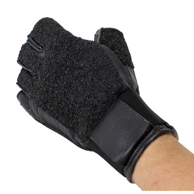 Creedmoor Sports Black Leather Open Finger Glove With Top Grip