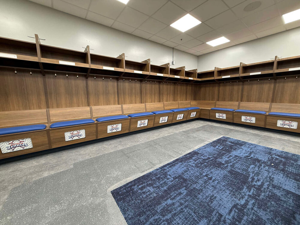 A dressing room actually in use
