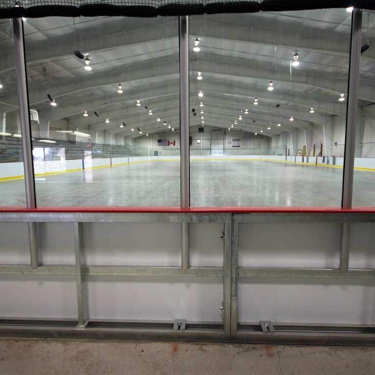 Aluminum or Galvanized Steel INDOOR Dasher Board Systems xHockeyProducts.ca Canada