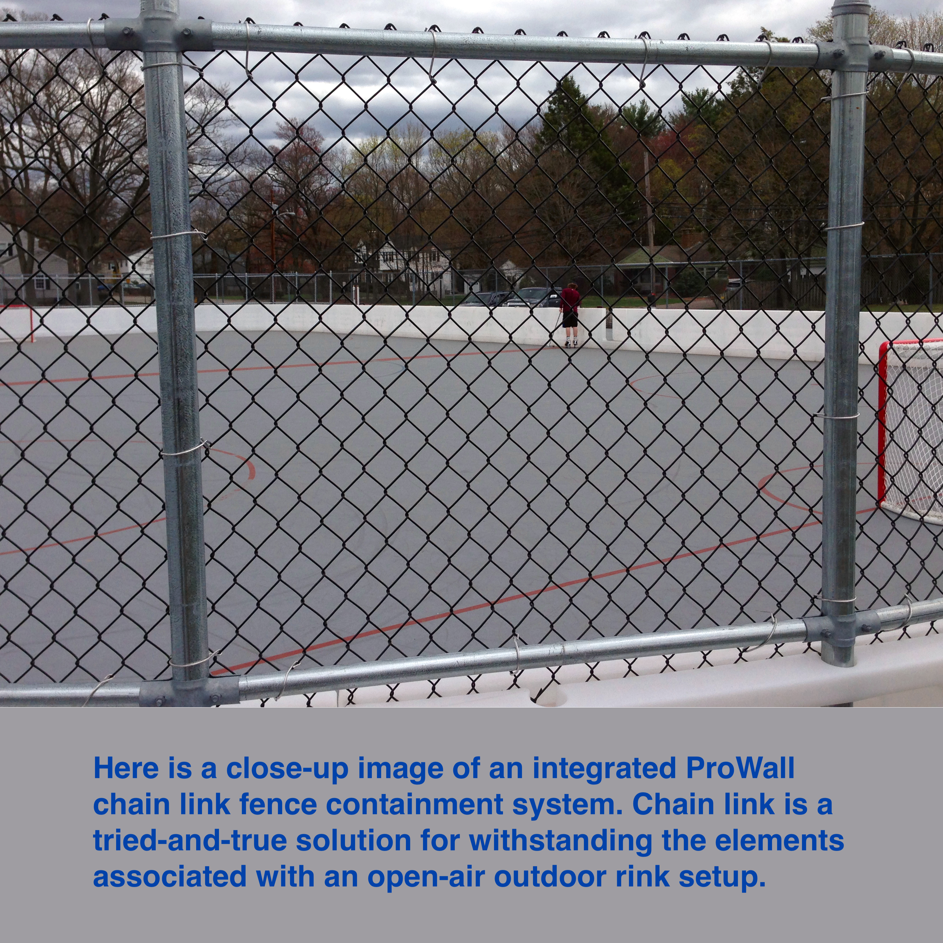 ProWall Dasherboard System with Chain Link Fence containment system xHockeyProducts.ca Canada.