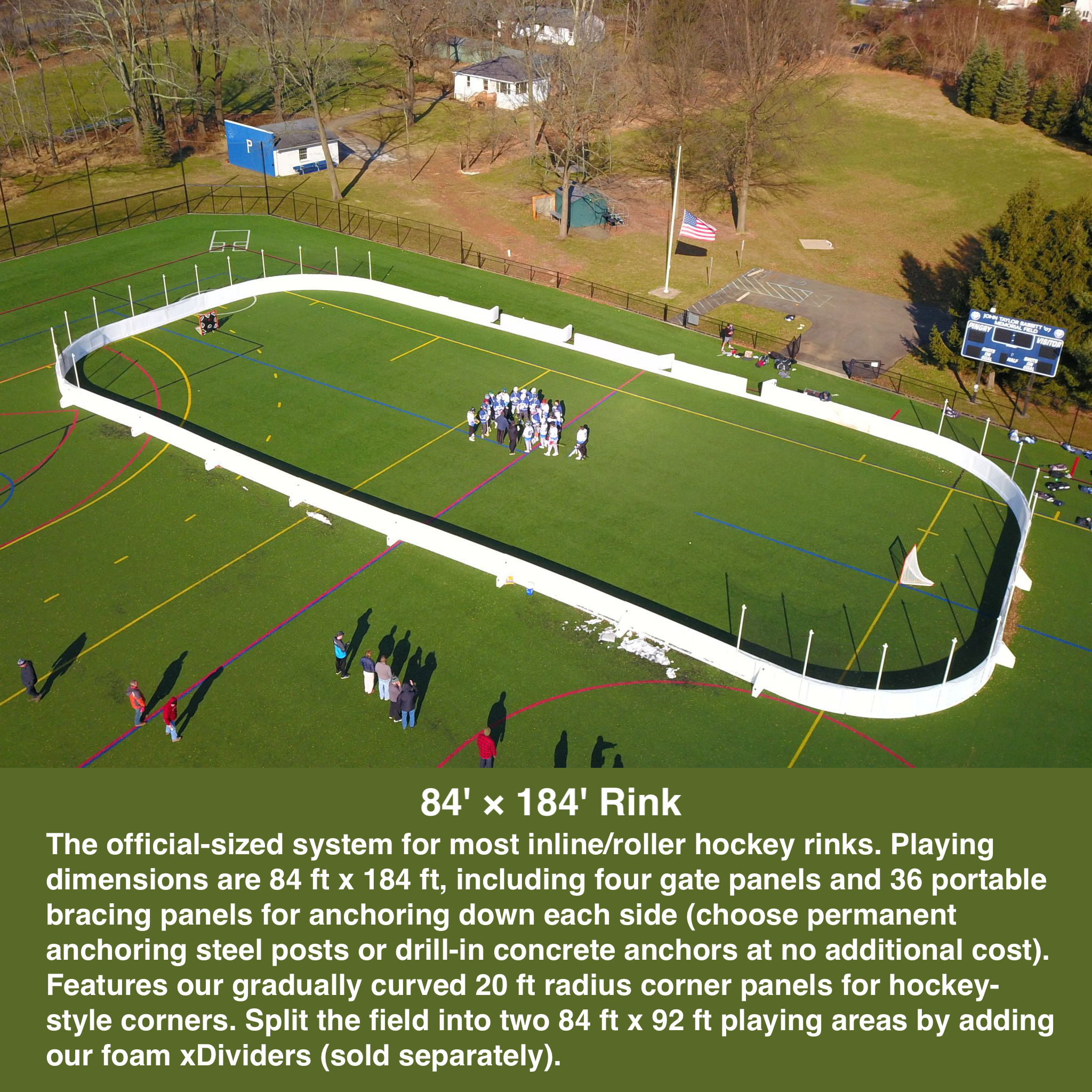 84' x 184' ProWall Dasherboard System xHockeyProducts.ca Canada.