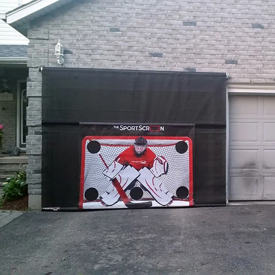The SportScreen Remote Controlled Rollup Shooting Tarp from xHockeyProducts.ca Canada