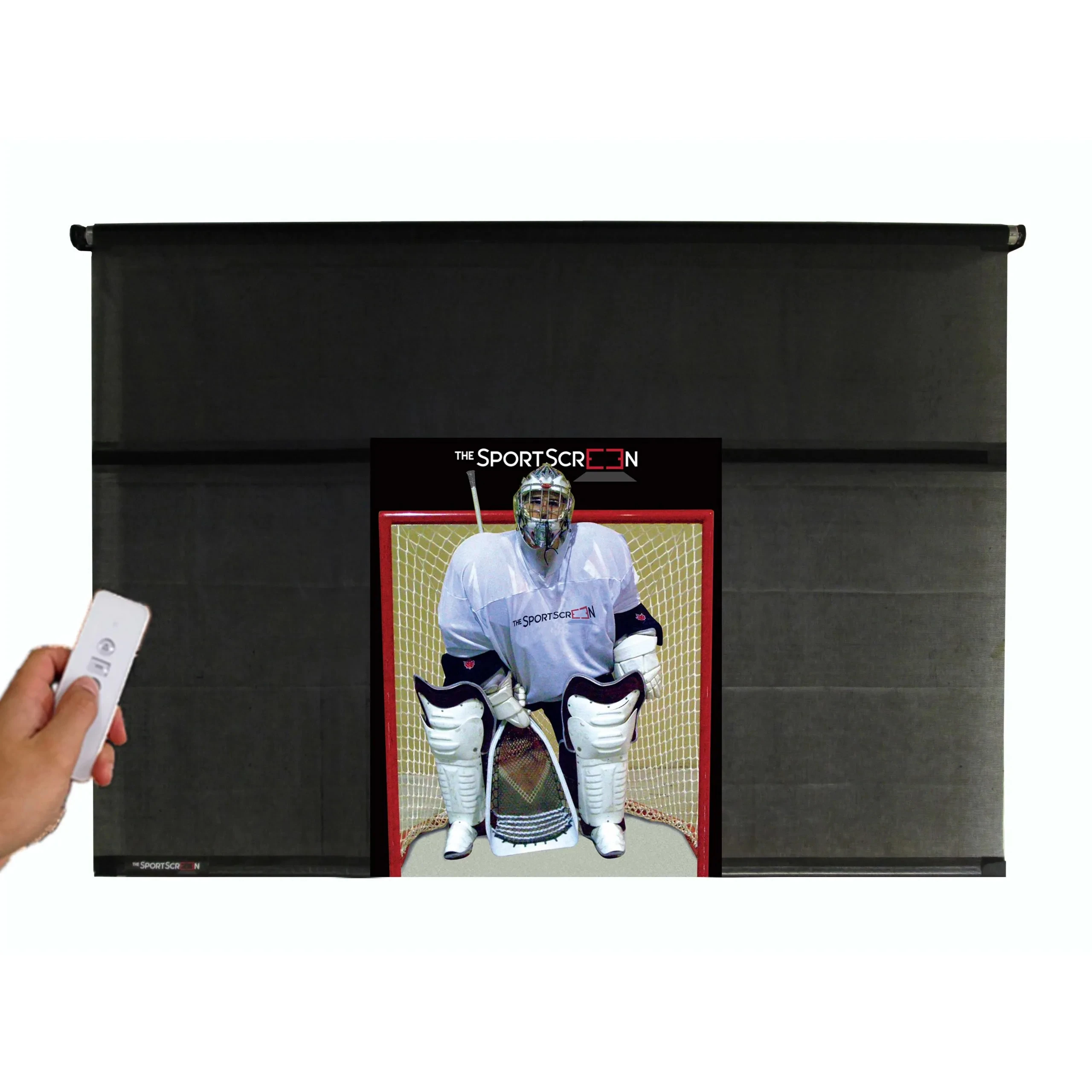The SportScreen Remote Controlled Rollup LACROSSE Shooting Tarp from xHockeyProducts.ca Canada