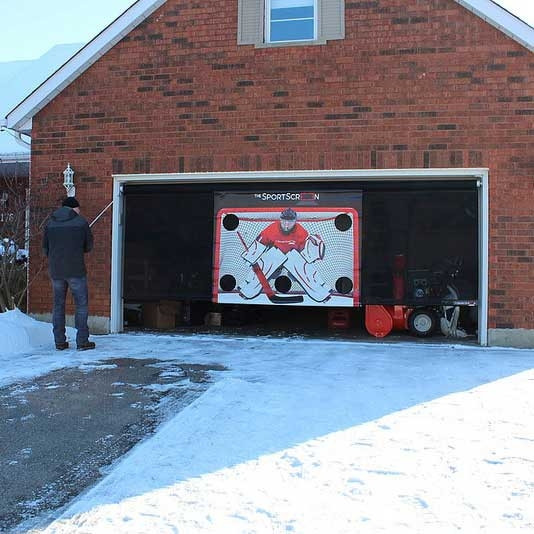 The SportScreen Hand Crank Rollup Shooting Tarp + Shooting Pad Bundle xHockeyProducts.ca Canada