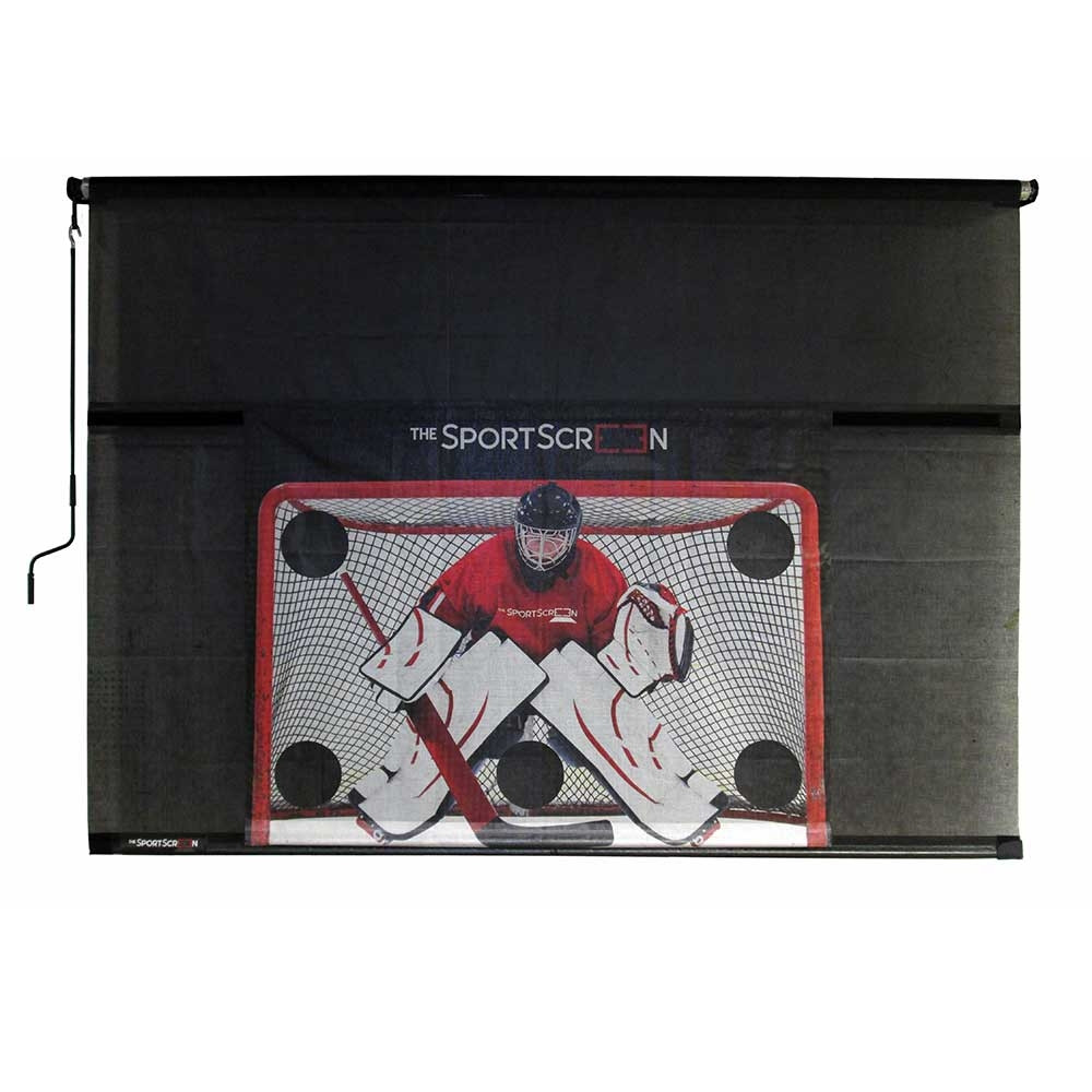 The SportScreen Hand Crank Rollup Shooting Tarp + Shooting Pad Bundle xHockeyProducts.ca Canada