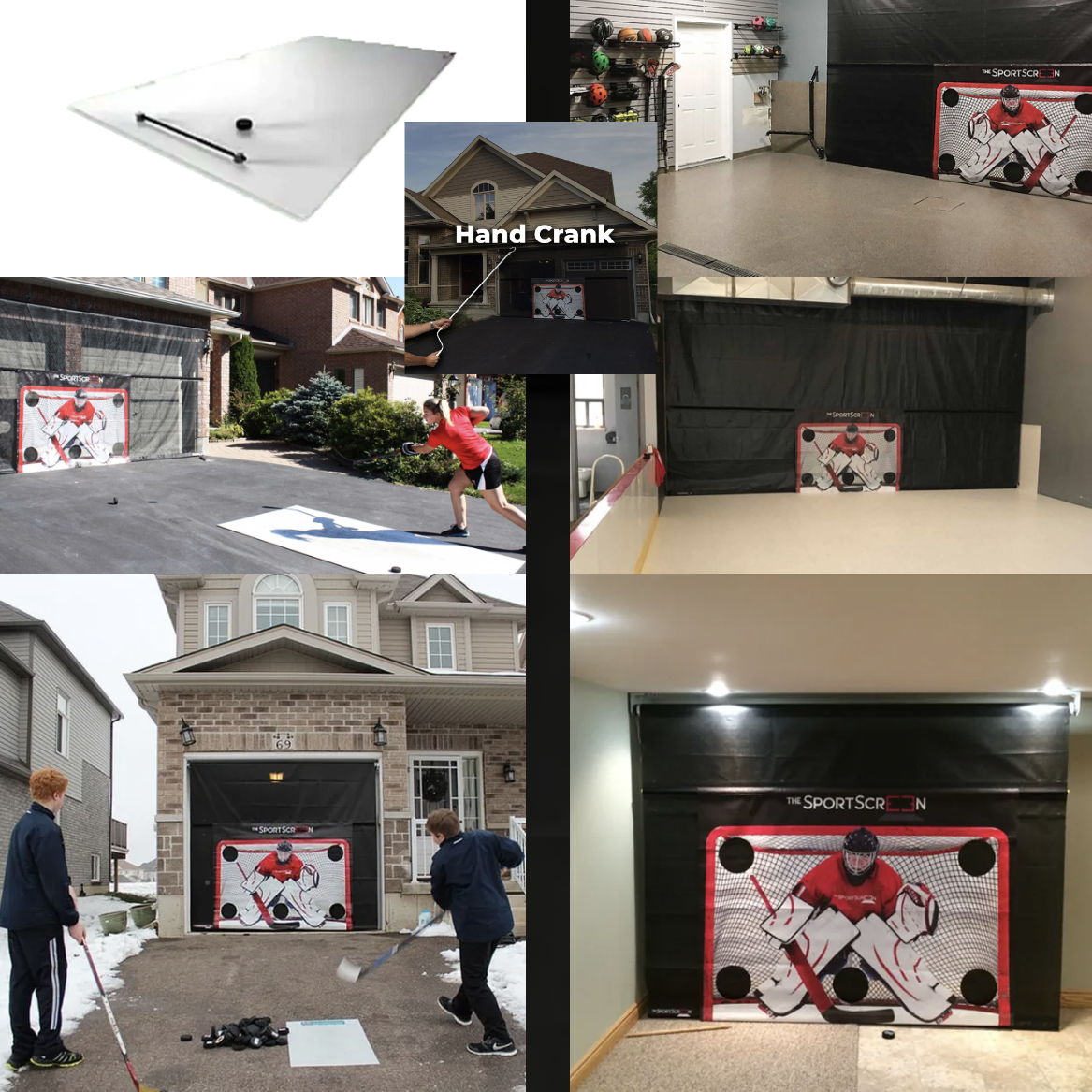 The SportScreen Hand Crank Rollup Shooting Tarp + Shooting Pad Bundle xHockeyProducts.ca Canada