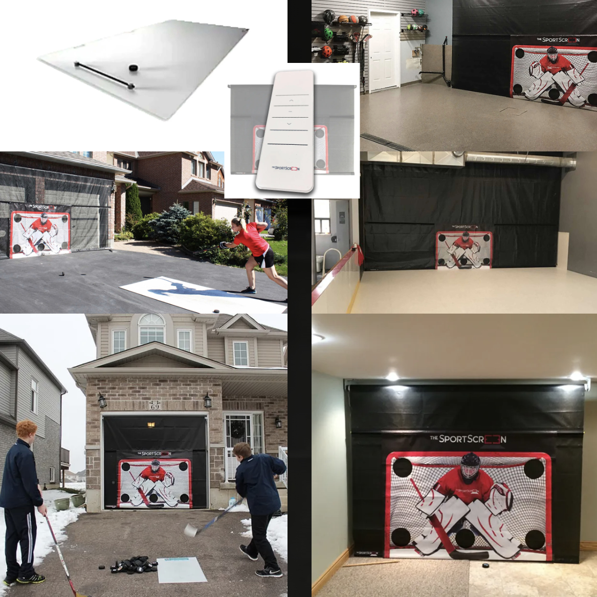 The SportScreen Remote Controlled Rollup Shooting Tarp + Shooting Pad Bundle from xHockeyProducts.ca Canada