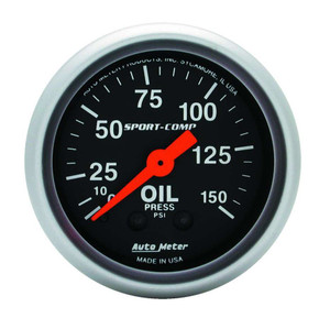 Autometer Sport Comp 2 1/16in Oil 0-150 PSI Mech. 3323