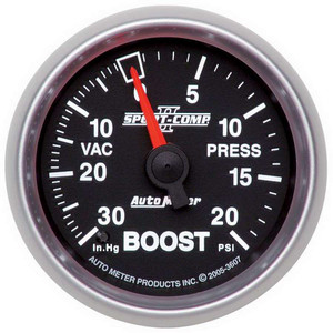 Autometer 2-1/16in S/C II Boost Gauge 30inhg/20psi 3607