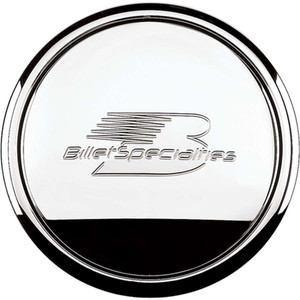 Billet Specialties Polished Horn Button Billet Logo 32620 Billet Specialties Polished Horn Button Billet Logo 32620