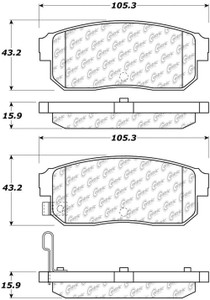 Centric Brake Parts Posi-Quiet Extended Wear Brake Pads with Shims a 106.09 Centric Brake Parts Posi-Quiet Extended Wear Brake Pads with Shims a 106.09