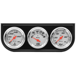 Equus 1-1/2 Dia Triple Gauge Set w/Black Panel E5100