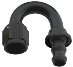 Fragola Hose Fitting #12 180 Deg Push Lock Black 218012-BL