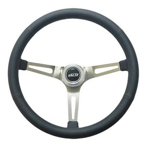Gt Performance Steering Wheel Retro Leather Stainless Spokes 36-5445