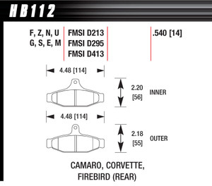 Hawk Brake Performance Street Brake Pads (4) HB112F.540