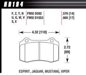 Hawk Brake Performance Street Brake Pads HB194F.570