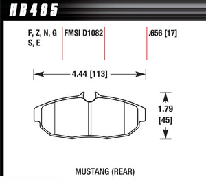 Hawk Brake Performance Street Brake Pads (4) HB485F.656