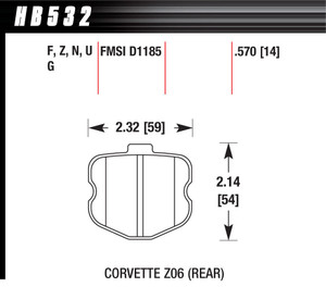 Hawk Brake 2006 Corvette ZO6 HP Plus HB532Z.570