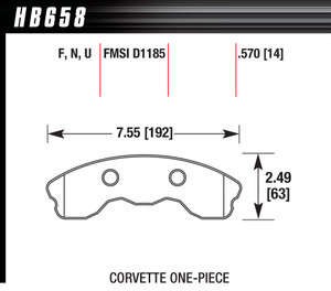 Hawk Brake Performance Street Brake Pads (4) HB658F.570