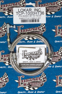Lokar Hi-Tech Throttle Cable Kit 36in Stainless TCP-1000HT36