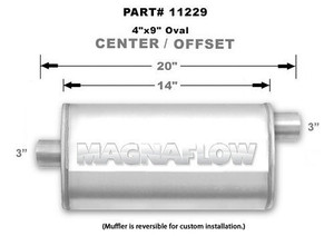 Magnaflow Perf Exhaust Stainless Muffler 3in Offset In/Center Out 11229 Magnaflow Perf Exhaust Stainless Muffler 3in Offset In/Center Out 11229