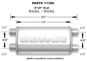 Magnaflow Perf Exhaust Stainless Steel Muffler 11386 Magnaflow Perf Exhaust Stainless Steel Muffler 11386