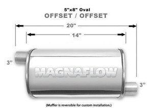 Magnaflow Perf Exhaust Stainless Muffler 3in Offset In/Offset Out 14239 Magnaflow Perf Exhaust Stainless Muffler 3in Offset In/Offset Out 14239