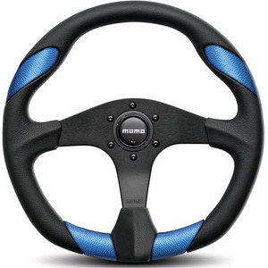 Momo Automotive Accessories Quark Steering Wheel Polyurethane Blue Insert QRK35BK0BU Momo Automotive Accessories Quark Steering Wheel Polyurethane Blue Insert QRK35BK0BU