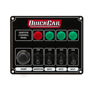 Quickcar Racing Products Ignition Panel Black w/ 3 Acc. & Lights 50-826 Quickcar Racing Products Ignition Panel Black w/ 3 Acc. & Lights 50-826