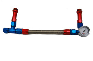 Advanced Engine Design Holley #6 Braided Fuel Line w/Gauge 6096