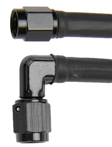 Allstar Performance Coated Braided Line 12in #3 Hose -3 90 Deg/-3 Str ALL48415