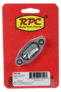 Racing Power Co-Packaged Oil Cooler Port Block Off Plate Billet R5134 Racing Power Co-Packaged Oil Cooler Port Block Off Plate Billet R5134