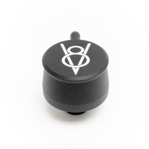 Racing Power Co-Packaged Valve Cover Breather V8 Logo Black Each R8340