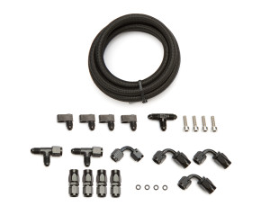 Trick Flow LS Steam Line Plumbing Kit Blk Nylon Braided TFS-306SB601