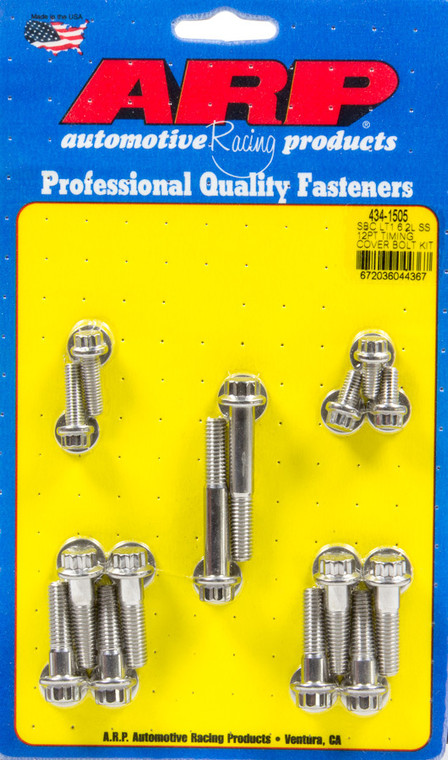 Arp Timing Cover Bolt Kit GM LT1 6.2L 12pt S/S 434-1505
