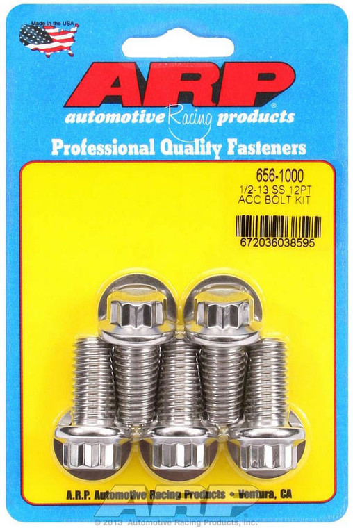 Arp S/S Bolt Kit - 12pt. (5) 1/2-13 x 1.000 656-1000