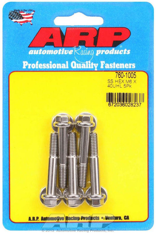 Arp S/S Bolt Kit - 6pt. (5) 6mm x 1.00 x 40mm 760-1005
