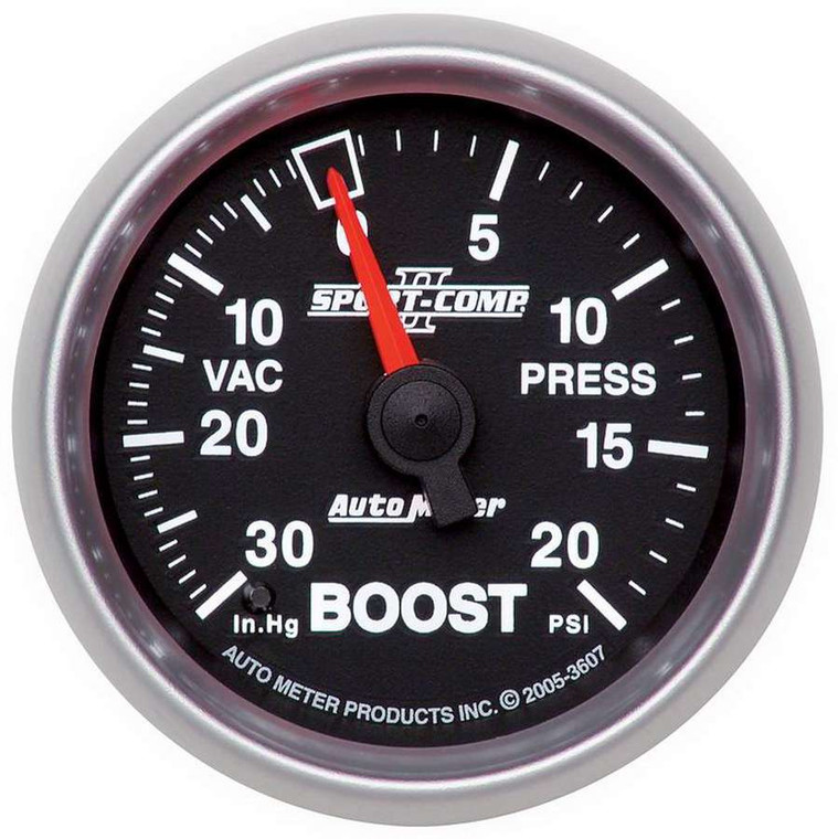 Autometer 2-1/16in S/C II Boost Gauge 30inhg/20psi 3607