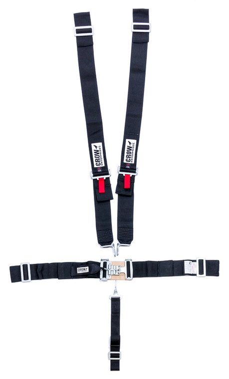 Crow Safety Gear 5-Pt Harness Big Latch Blk Wrap Around Pull Dow 11074